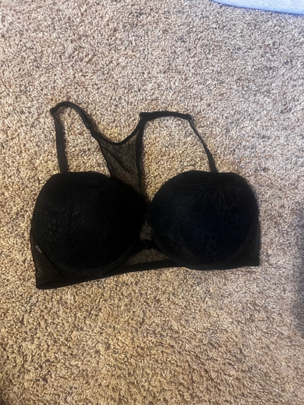 Victoria's Secret Black Lace Push-Up Racerback Bra